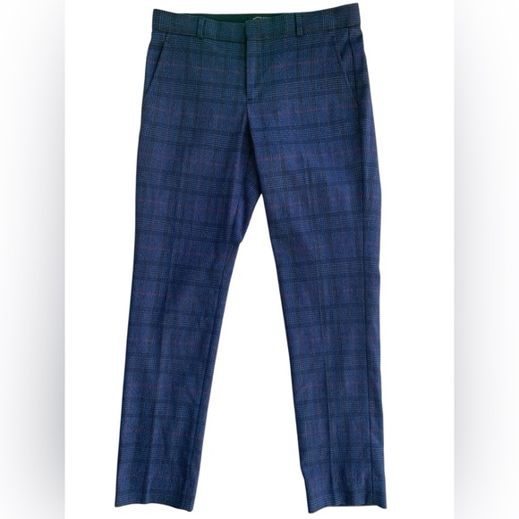 Banana Republic Pants - Banana Republic Navy Plaid “Ryan” Trousers – Size 4